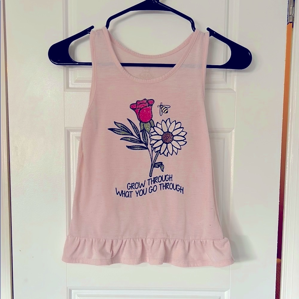 Floral Graphic Kids Tank Top - Pink